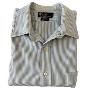 Polo by Ralph Lauren Blue Striped Long Sleeve Button Up‎ Shirt Men's